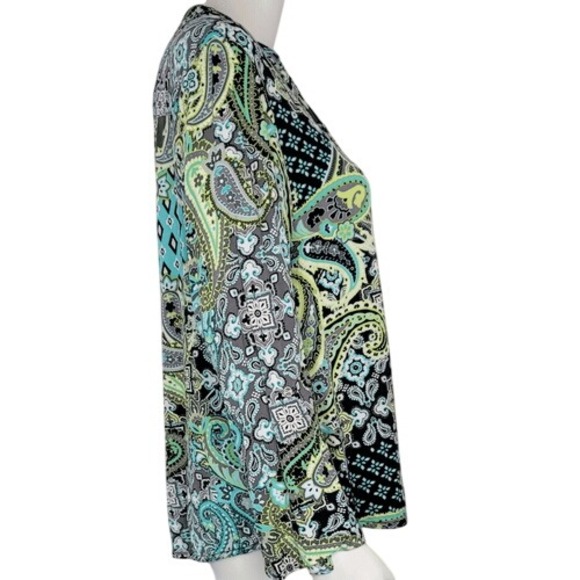 Ruby Rd. Multi Color Lace Up Front‎ Top - Picture 4 of 11